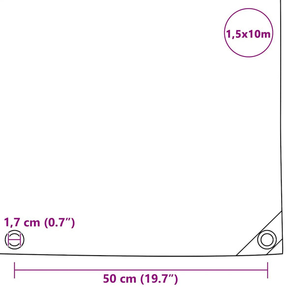 Pressu 650 g/m² 1,5x10 m valkoinen