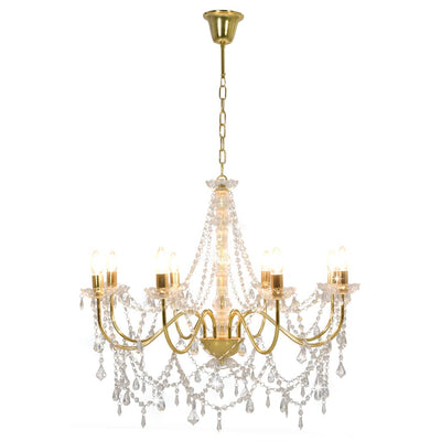 Kulta kattokruunu helmillä Cllaudiu (8 x e14 polttimot)