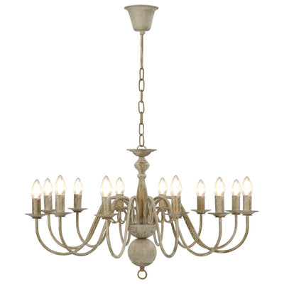 Valkoinen kattokruunu antiikkityylinen Asoltane (12 x e14 polttimot)