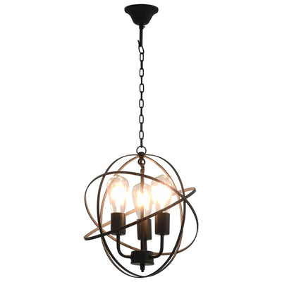 Roikkuva lamppu musta pallo 3 x E27 Bulbs