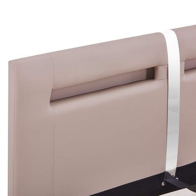 Cappuccino sängynrunko led-valolla Denine 135x190cm (keinonahka)