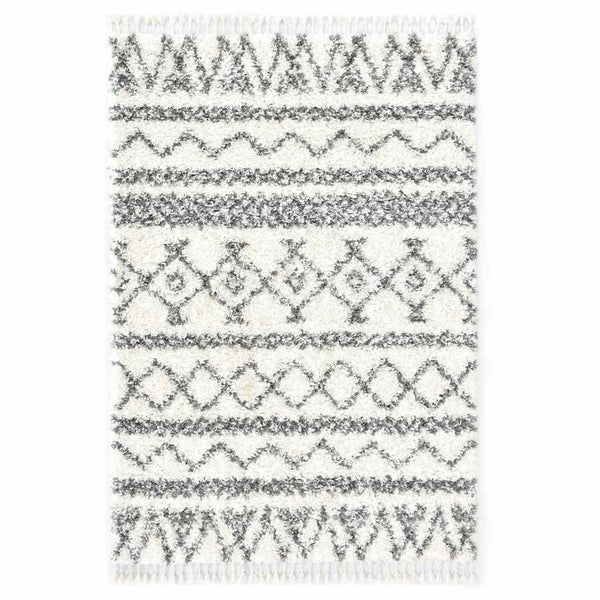 Matto berberi pörröinen PP beige ja harmaa 160x230 cm