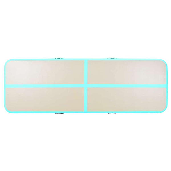 Täytettävä voimistelumatto pumpulla 300x100x10 cm PVC vihreä