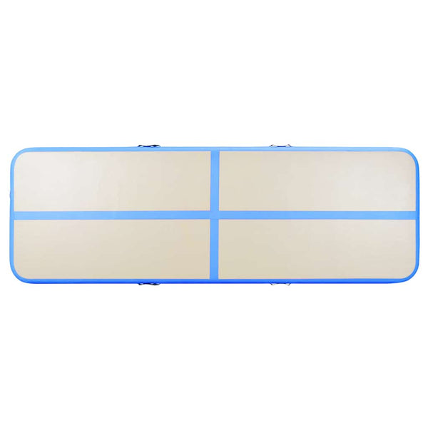 Täytettävä voimistelumatto pumpulla 400x100x10 cm PVC sininen