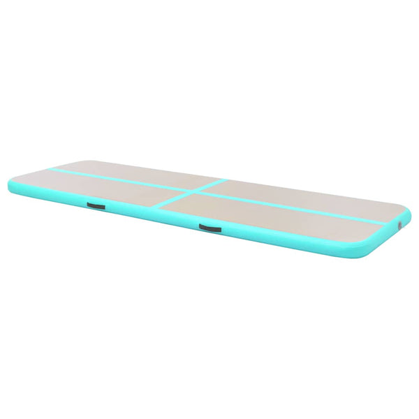 Täytettävä voimistelumatto pumpulla 400x100x10 cm PVC vihreä