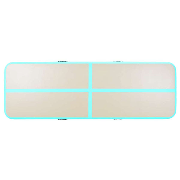 Täytettävä voimistelumatto pumpulla 400x100x10 cm PVC vihreä