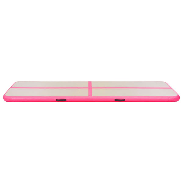 Täytettävä voimistelumatto pumpulla 500x100x10 cm PVC pinkki
