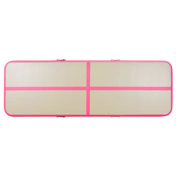 Täytettävä voimistelumatto pumpulla 500x100x10 cm PVC pinkki