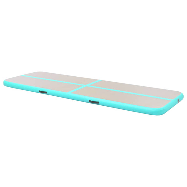 Täytettävä voimistelumatto pumpulla 500x100x10 cm PVC vihreä