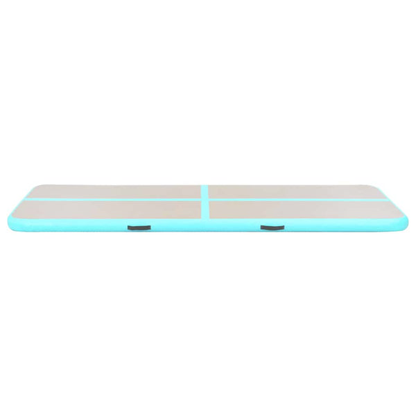 Täytettävä voimistelumatto pumpulla 500x100x10 cm PVC vihreä