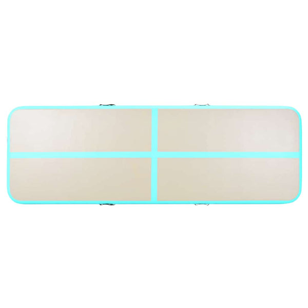 Täytettävä voimistelumatto pumpulla 500x100x10 cm PVC vihreä