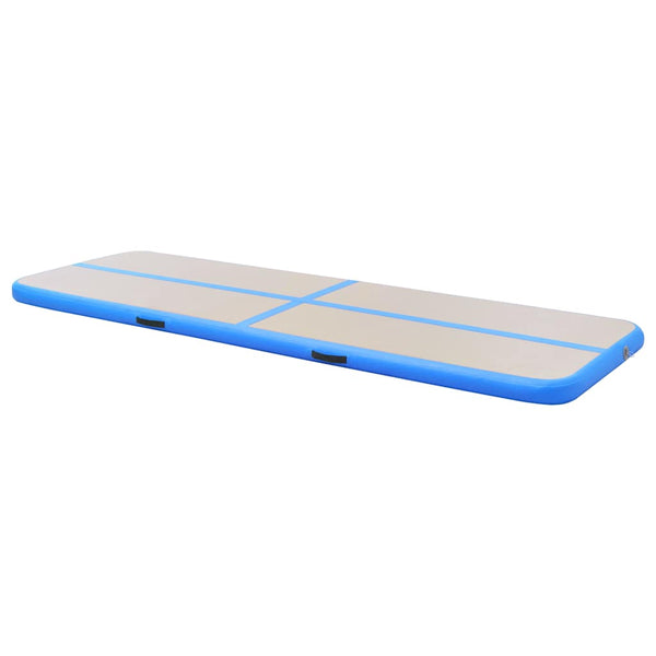 Täytettävä voimistelumatto pumpulla 600x100x10 cm PVC sininen