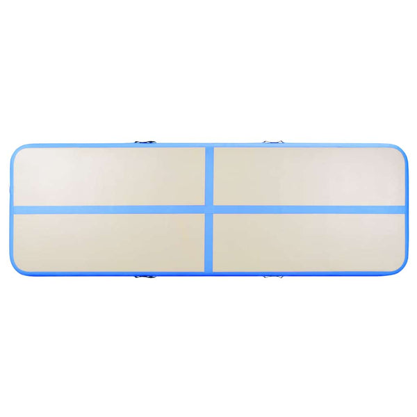 Täytettävä voimistelumatto pumpulla 600x100x10 cm PVC sininen