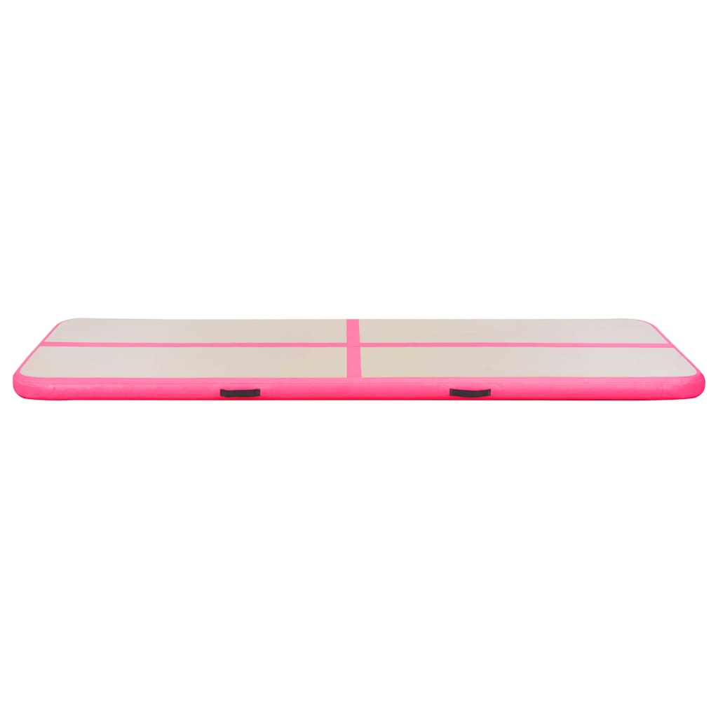 Täytettävä voimistelumatto pumpulla 700x100x10 cm PVC pinkki