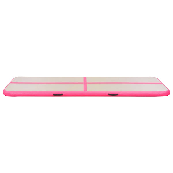 Täytettävä voimistelumatto pumpulla 700x100x10 cm PVC pinkki