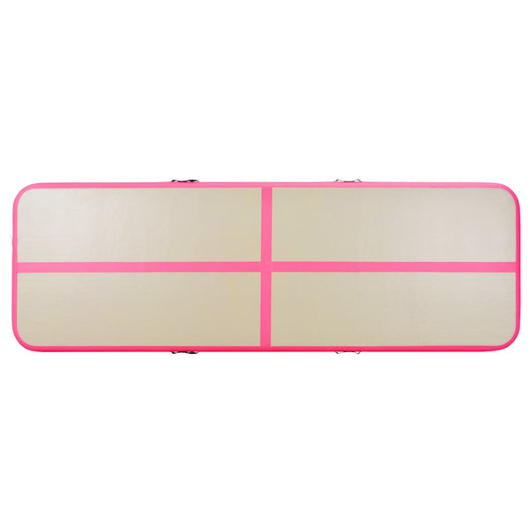 Täytettävä voimistelumatto pumpulla 700x100x10 cm PVC pinkki