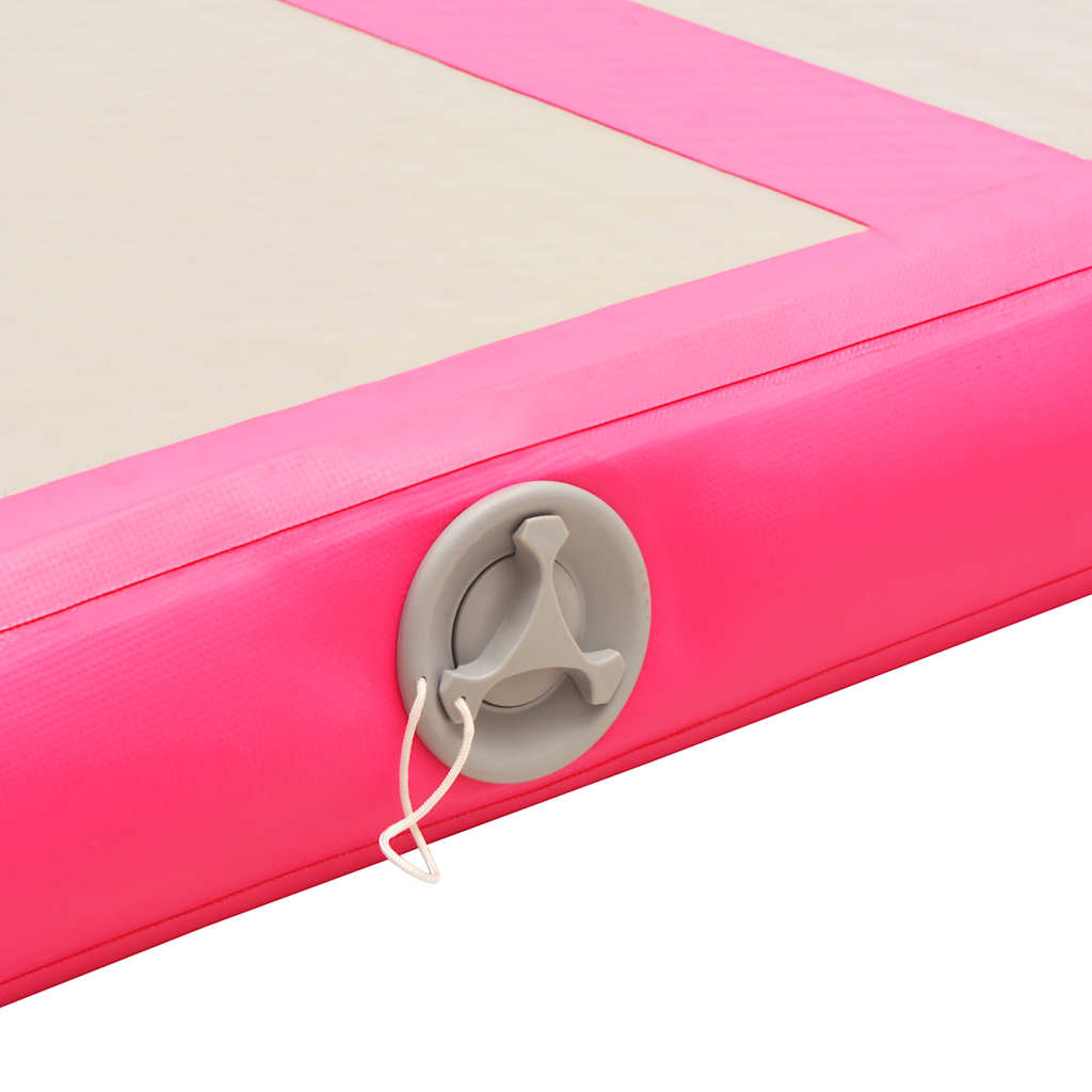Täytettävä voimistelumatto pumpulla 700x100x10 cm PVC pinkki