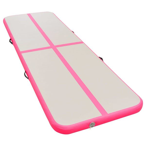 Täytettävä voimistelumatto pumpulla 800x100x10 cm PVC pinkki