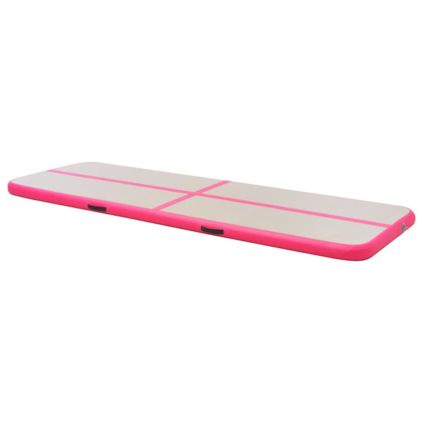 Täytettävä voimistelumatto pumpulla 800x100x10 cm PVC pinkki