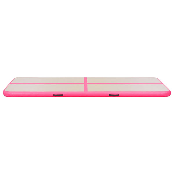 Täytettävä voimistelumatto pumpulla 800x100x10 cm PVC pinkki