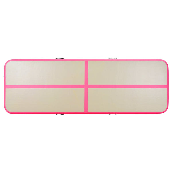 Täytettävä voimistelumatto pumpulla 800x100x10 cm PVC pinkki