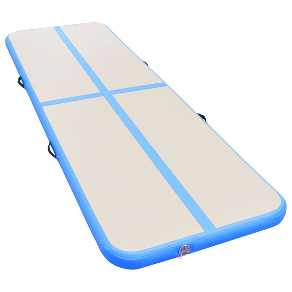 Täytettävä voimistelumatto pumpulla 800x100x10 cm PVC sininen