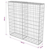 Gabion-kivikori kansilla galvanoitu teräs 100x20x100 cm