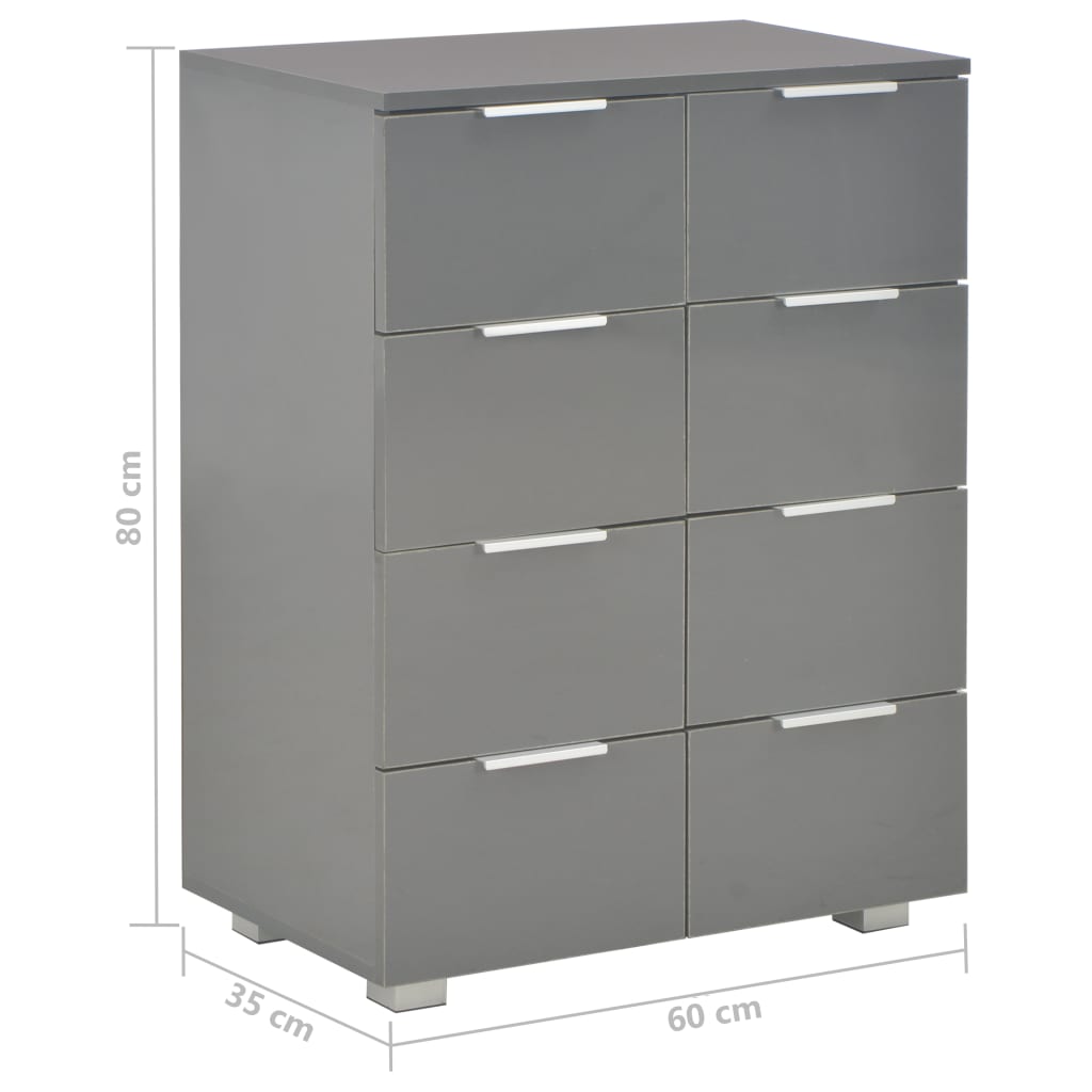 Harmaa senkki Terrie 60x35x80cm (puinen)