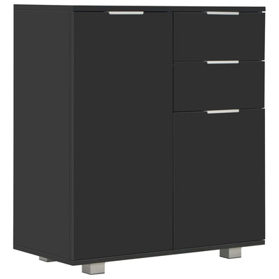 Senkki korkeakiiltoinen musta 71x35x80 cm lastulevy