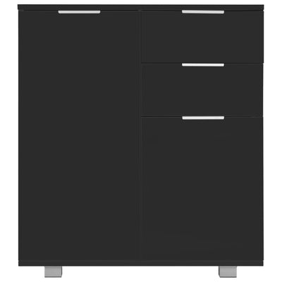 Senkki korkeakiiltoinen musta 71x35x80 cm lastulevy