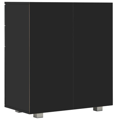 Senkki korkeakiiltoinen musta 71x35x80 cm lastulevy