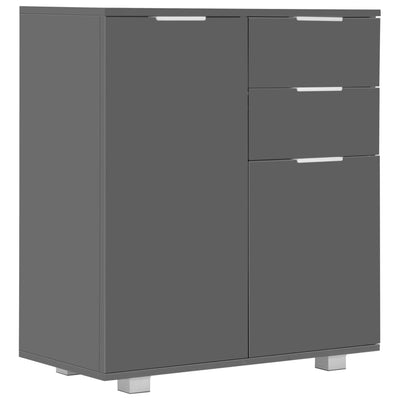 Senkki korkeakiiltoinen harmaa 71x35x80 cm lastulevy