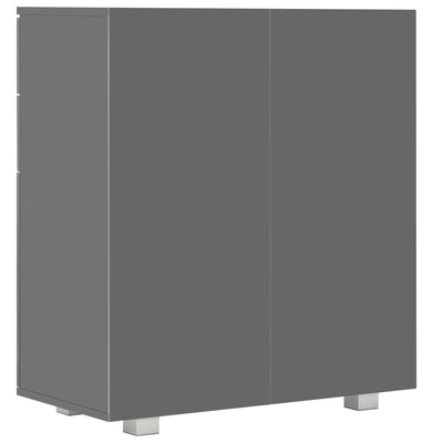 Senkki korkeakiiltoinen harmaa 71x35x80 cm lastulevy