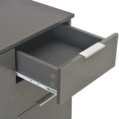 Senkki korkeakiilto harmaa 107x35x80,5 cm