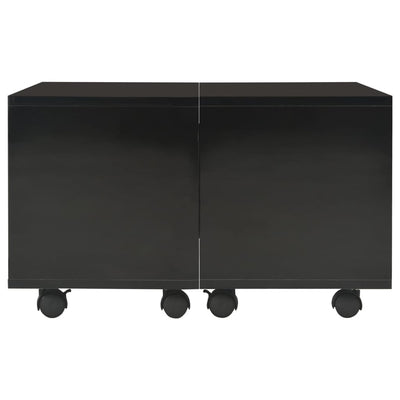 Sohvapöytä korkeakiilto musta 60x60x35 cm tekninen puu
