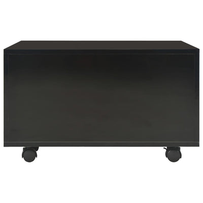Sohvapöytä korkeakiilto musta 60x60x35 cm tekninen puu