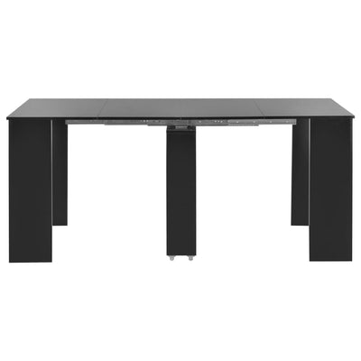 Jatkettava ruokapöytä korkeakiilto musta 175x90x75 cm