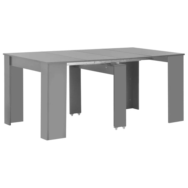 Jatkettava ruokapöytä korkeakiilto harmaa 175x90x75 cm