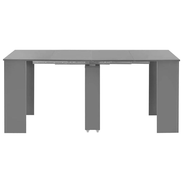 Jatkettava ruokapöytä korkeakiilto harmaa 175x90x75 cm