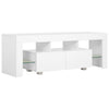 TV-taso LED-valoilla korkeakiilto valkoinen 130x35x45 cm