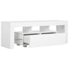 TV-taso LED-valoilla korkeakiilto valkoinen 130x35x45 cm