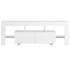 TV-taso LED-valoilla korkeakiilto valkoinen 130x35x45 cm