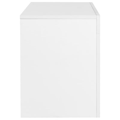 TV-taso LED-valoilla korkeakiilto valkoinen 130x35x45 cm