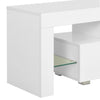 TV-taso LED-valoilla korkeakiilto valkoinen 130x35x45 cm
