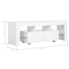 TV-taso LED-valoilla korkeakiilto valkoinen 130x35x45 cm