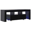 TV-taso LED-valoilla korkeakiilto musta 130x35x45 cm