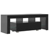 TV-taso LED-valoilla korkeakiilto musta 130x35x45 cm