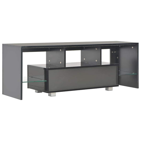 TV-taso LED-valoilla korkeakiilto musta 130x35x45 cm