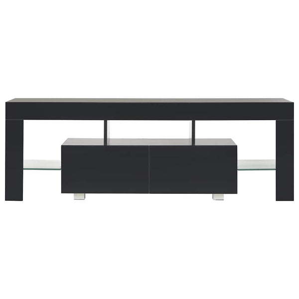 TV-taso LED-valoilla korkeakiilto musta 130x35x45 cm