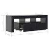 TV-taso LED-valoilla korkeakiilto musta 130x35x45 cm
